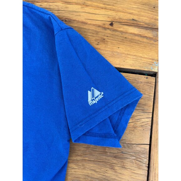 Majestic Chicago Cubs Blue Button Henley T-Shirt XL Genuine Merchandise MINT! - Picture 7 of 7